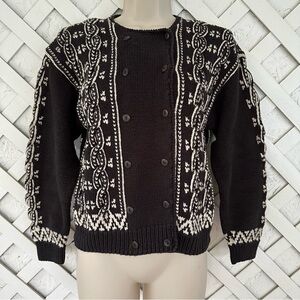 Vintage Robert Scott Cable Knit Double Breasted Cardigan Sweater